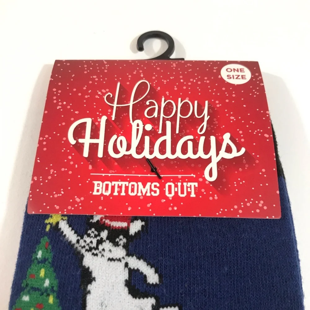 Bottoms Out French Bulldog Christmas Crew Socks